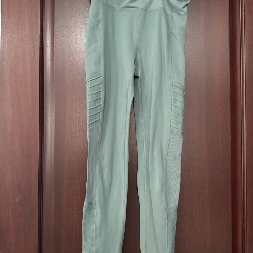 Athleta Girl High Waisted Side-Stripe Leggings - Sage Green